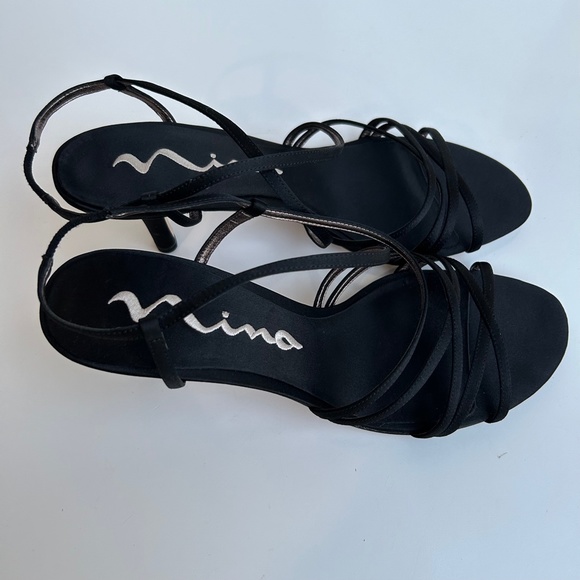 Nina Black Luster SA Genuine Leather Sole Size 9M USA - Picture 2 of 8